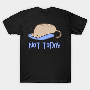 Lazy Cat Nope not Today funny sarcastic messages sayings and quotes T-Shirt